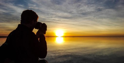 Estero del Ibera Argentine coucher de soleil horizon miroir postshow