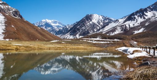 Mendoza visiter montagne Aconcagua Argentine cordillere andes aconcagua se reflette dans la lagune horcones postshow2