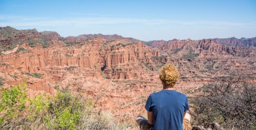 Parc National Sierra de las Quijadas province de San Luis Argentine tim admire le paysage du canyon postshow