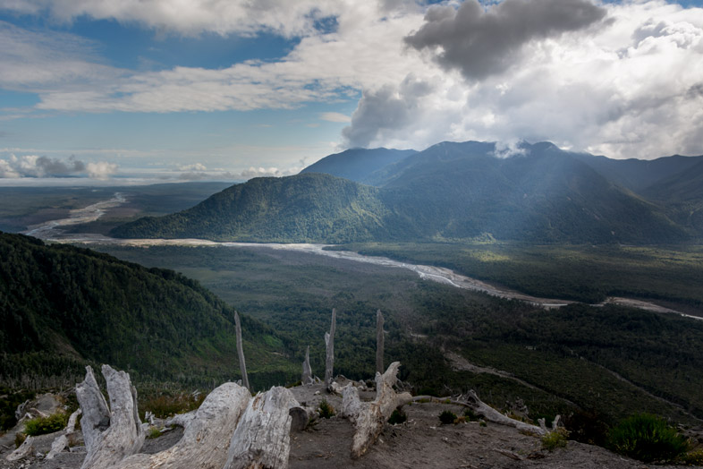 vue depuis volcan chaiten sur carretera austral chili