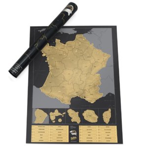 Carte De France à Gratter Fond Sombre