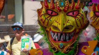 Photo D'un Masque Pendant Le Carnaval De Cajamarca Au Pérou