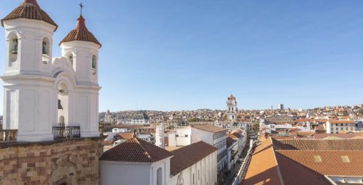 Vue De La Ville De Sucre En Bolivie Depuis Les Toits Postshow
