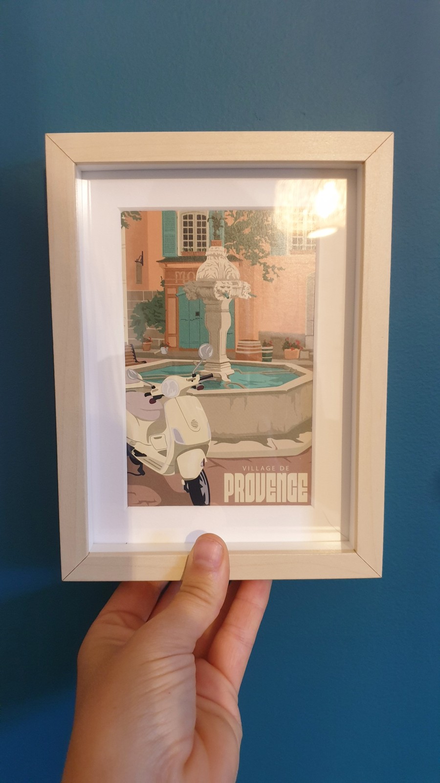 Carte Postale Sur Mur Bleu Paon