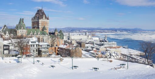 Quebec Sous La Neige Au Canada