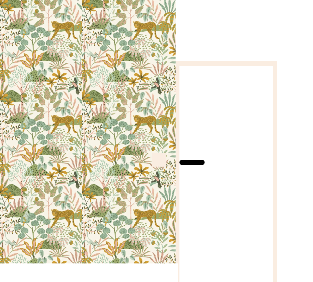 Papier Peint Jungle Et Mur Blanc Sur La Porte