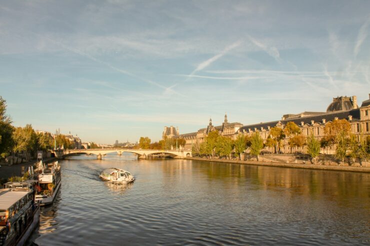 Un Bateau Sur La Seine Et Le Pont Neuf