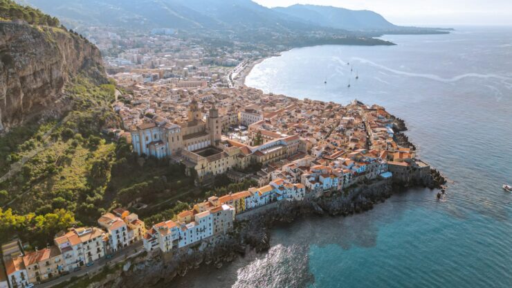 Sicile Vue Aerienne Cefalu