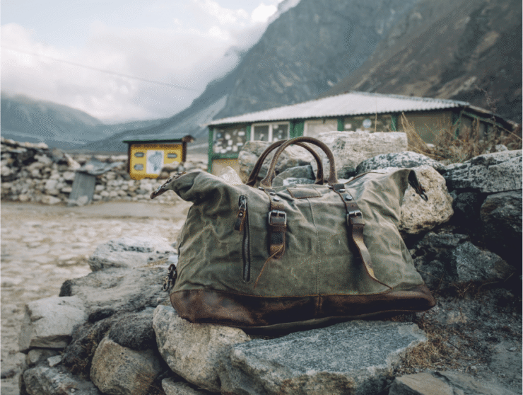 Elcaro Sac De Voyage Weekend Cuir Et Toile